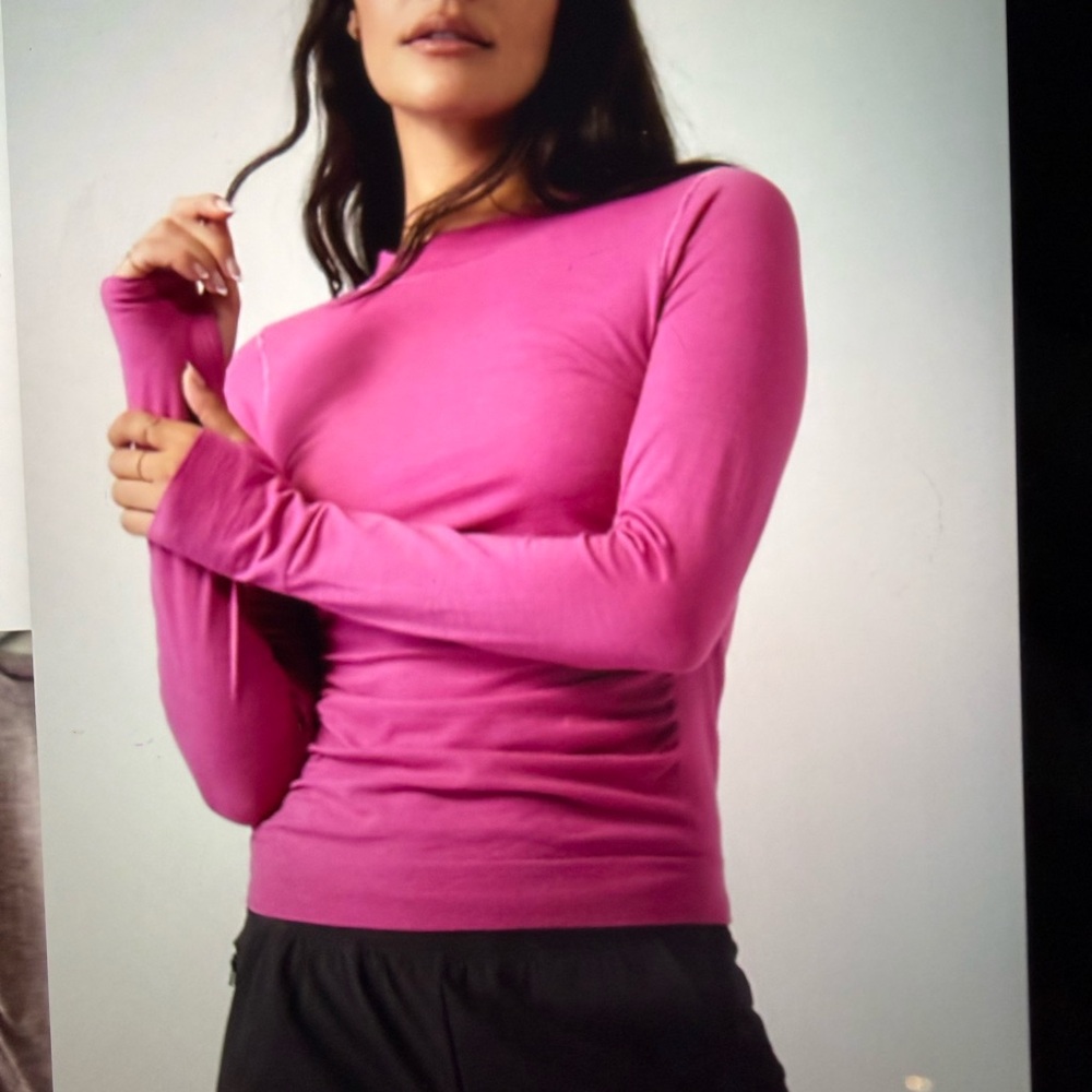 Athleta Foresthill Long Sleeve Crewneck Top - Pink
